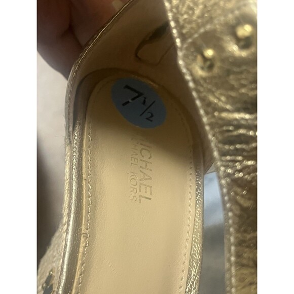 Michael Kors Gold Strap wedge sandals 7.5 With MK badge. - Picture 2 of 7